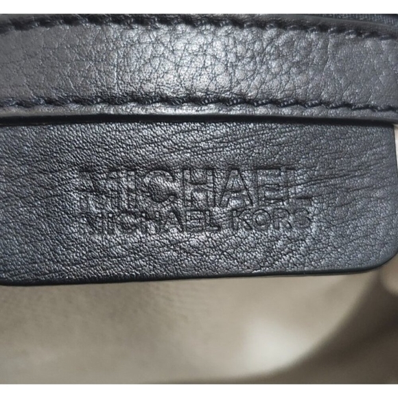 Michael Kors Black Leather Braided Handle Tote Satchel Whipstitch Grommet Large - Picture 11 of 16